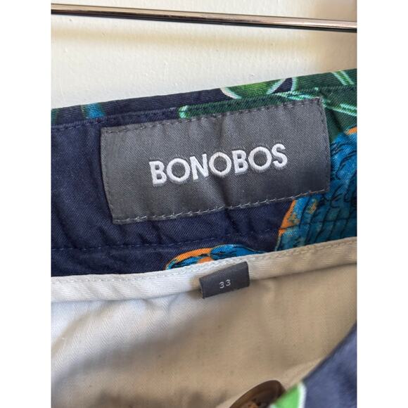 Bonobos Tropical Parakeet Leaf Print Chino Short 9" Inseam Mens W33 - Picture 3 of 6